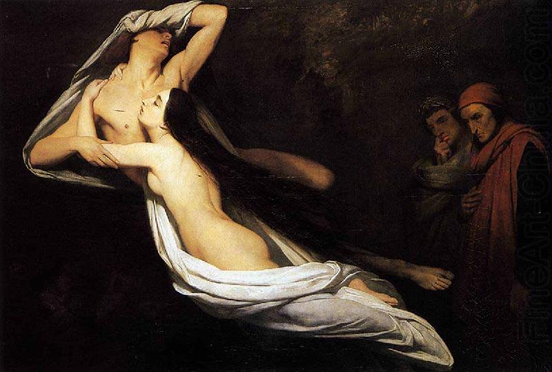 Ary Scheffer Francesca da Rimini and Paolo Malatesta appraised by Dante and Virgil china oil painting image